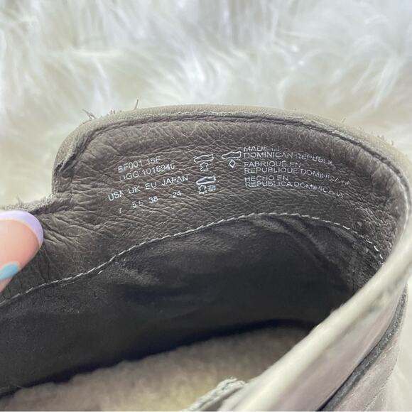 UGG | Women’s Bellamy Nubuck Tan Grey Buckles Water Resistant Bootie Ankle Boots - Picture 10 of 11